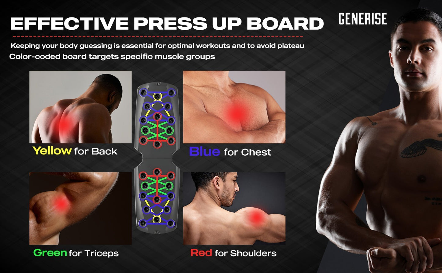 Push up Board 12In1 Chest Back Triceps Portable Folding Exercise Workout Station