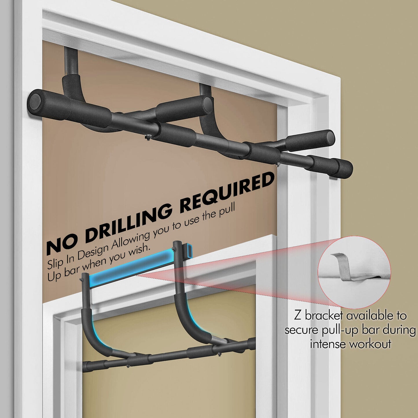 Doorway Pull-Up Bar for Home Gym - Chin-Up and Dip Exercise Equipment