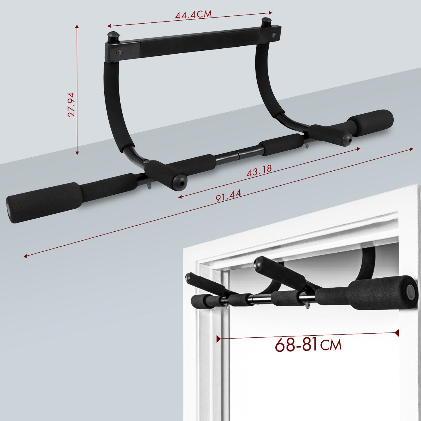 Doorway Pull-Up Bar for Home Gym - Chin-Up and Dip Exercise Equipment