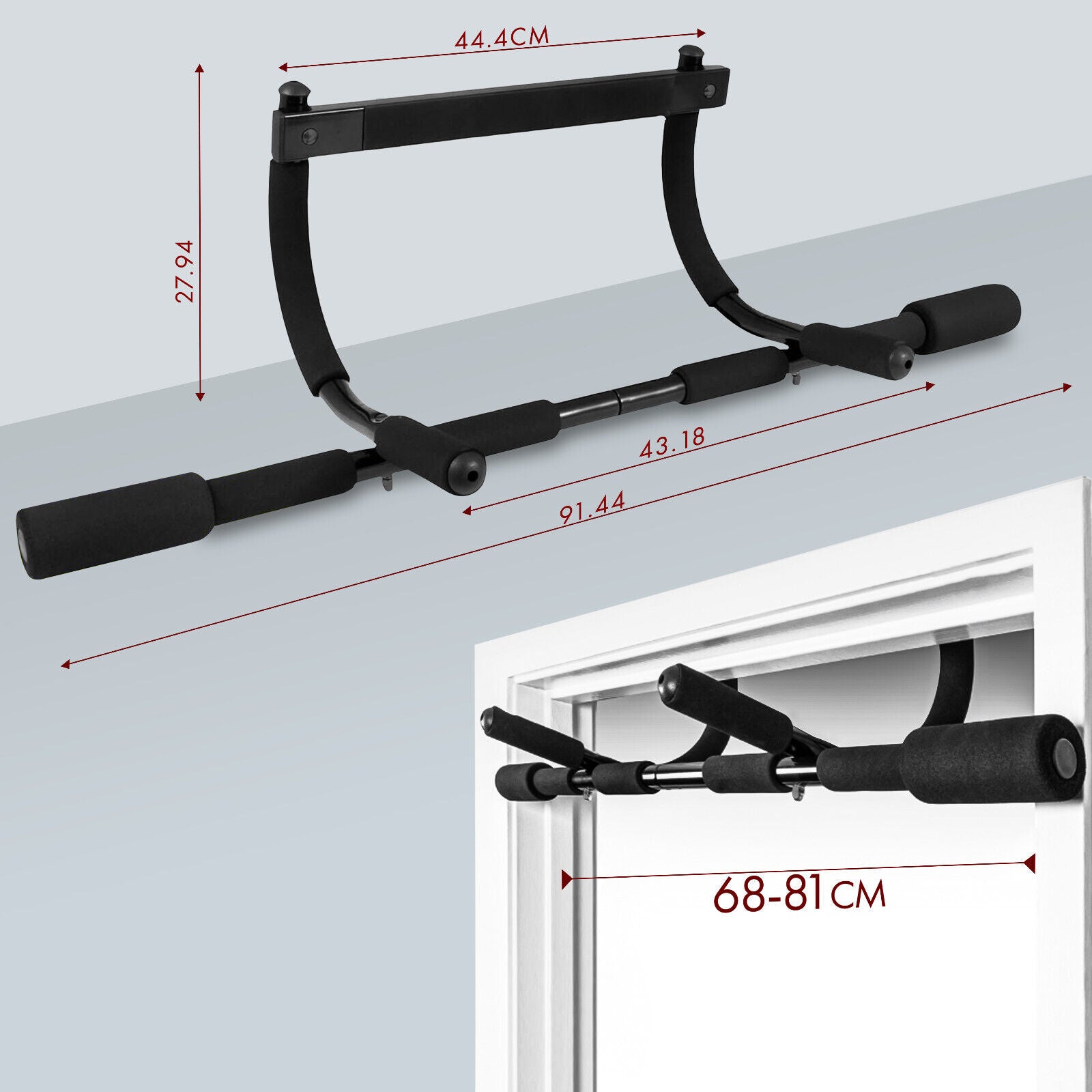 Doorway Pull-Up Bar for Home Gym - Chin-Up and Dip Exercise Equipment