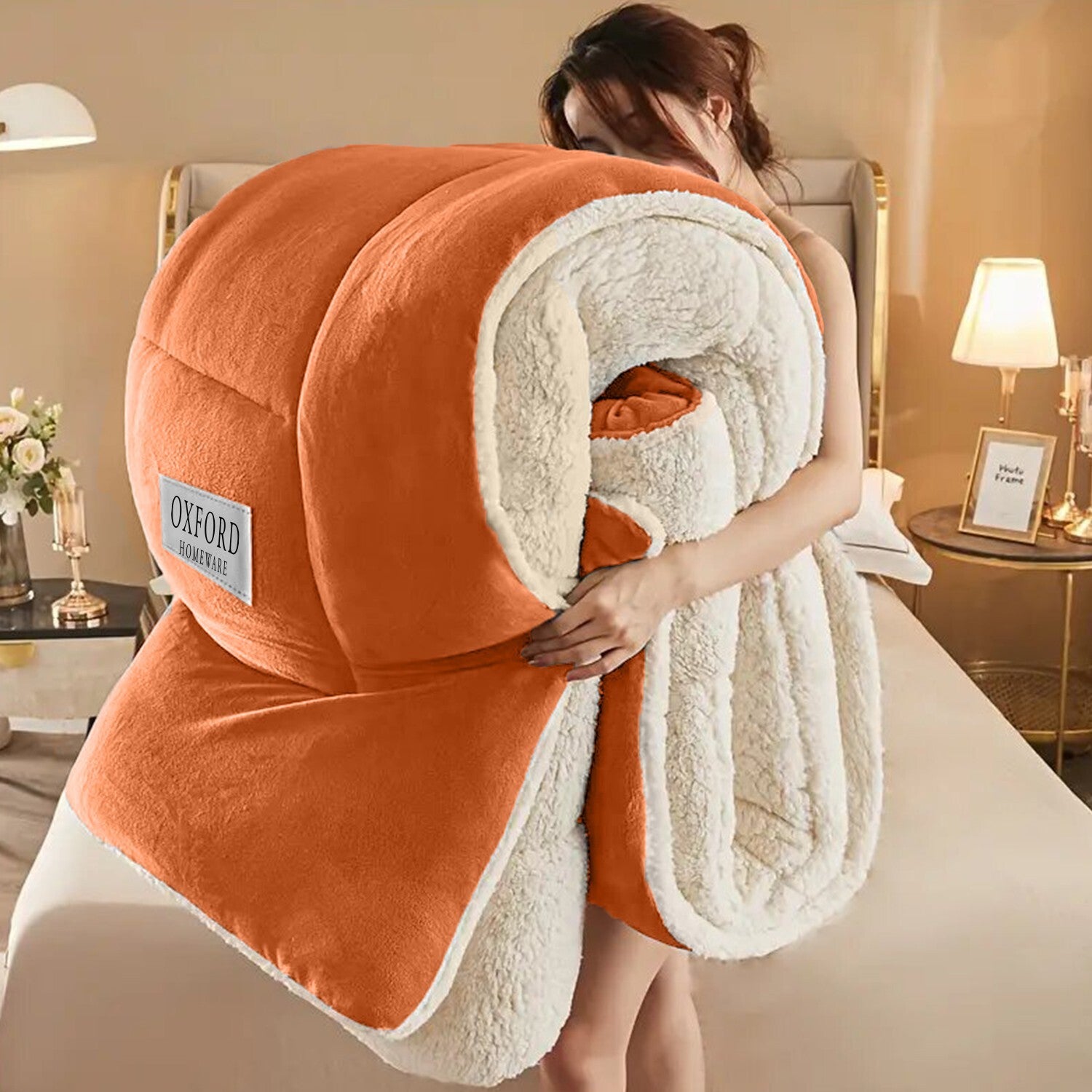 Sherpa Flannel Fleece Blanket Heavy Winter Throw for Bed Sofa Extra Warm Blanket