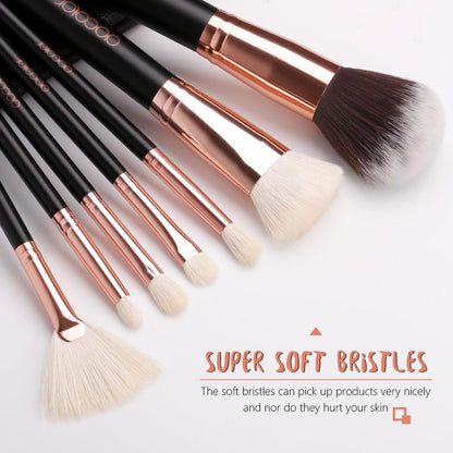 Makeup Brushes 15Pcs Professional Makeup Brush Set with Travel Bag Powder Foundation Concealers Eyeshadow Eyeliner Blending Lip Brush Tools Rose Gold Gift Choice