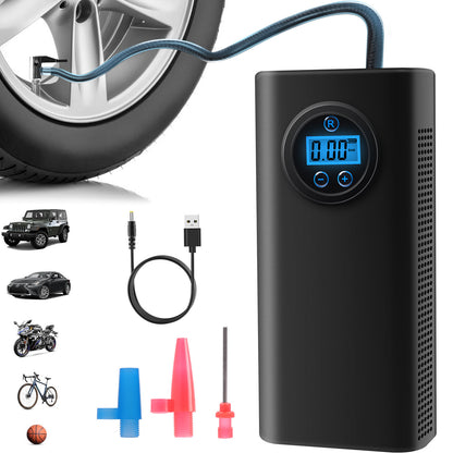 Cordless Digital Car Tire Inflator - USB Rechargeable 12V Air Compressor Pump
