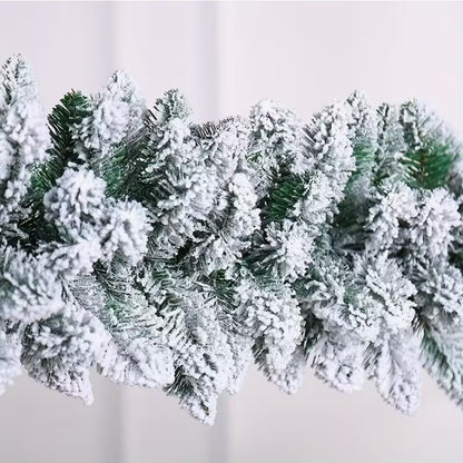 9FT Snow Flocked Christmas Garland, Snowy Artificial Christmas Garland - 2.75M