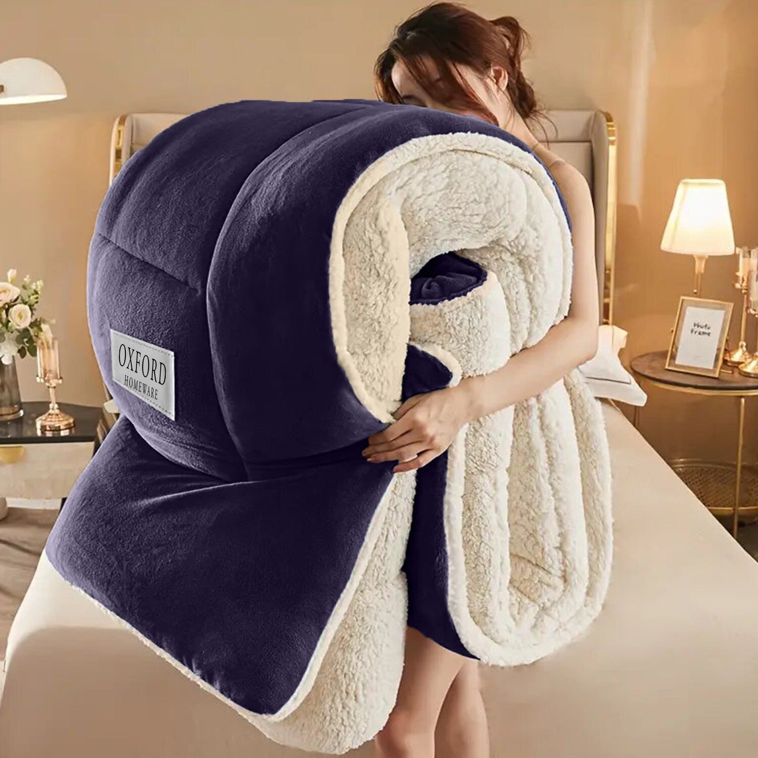 Sherpa Flannel Fleece Blanket Heavy Winter Throw for Bed Sofa Extra Warm Blanket