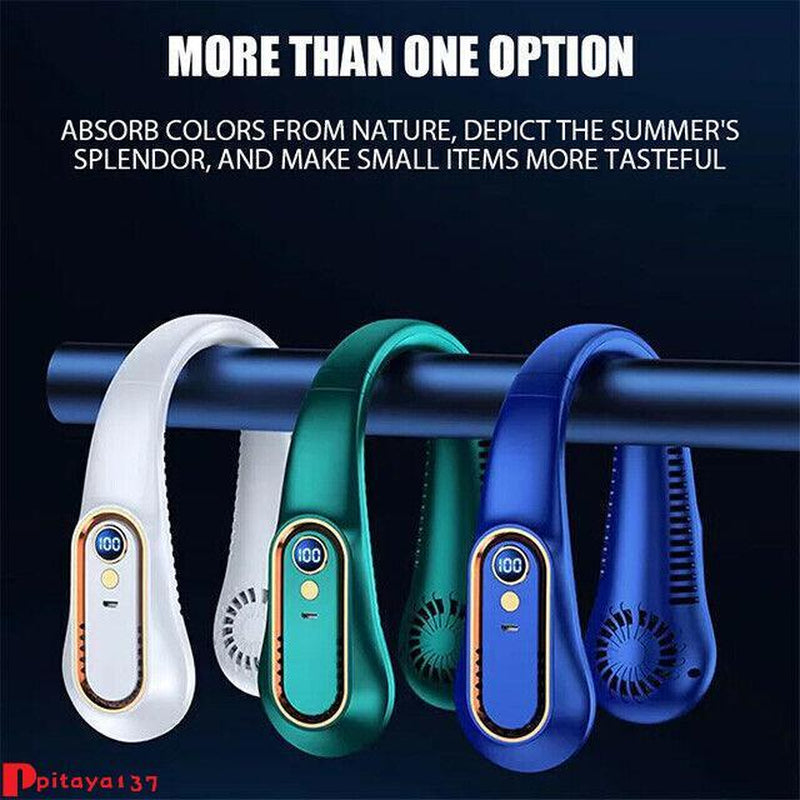 Bladeless Neckband Fan - Portable USB Rechargeable Hanging Cooler for Comfortable Wear in the UK
