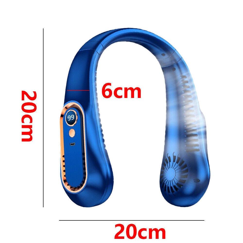 Bladeless Neckband Fan - Portable USB Rechargeable Hanging Cooler for Comfortable Wear in the UK