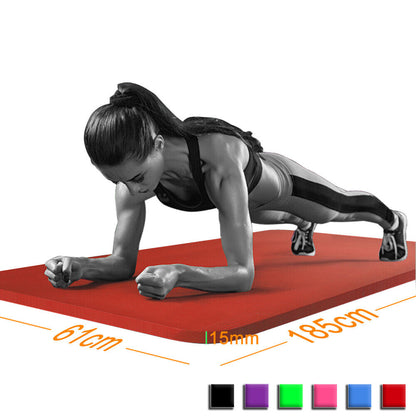 61X 185Cm Yoga Mat 15Mm Thick Gym Exercise Fitness Pilates Workout Mat Non Slip