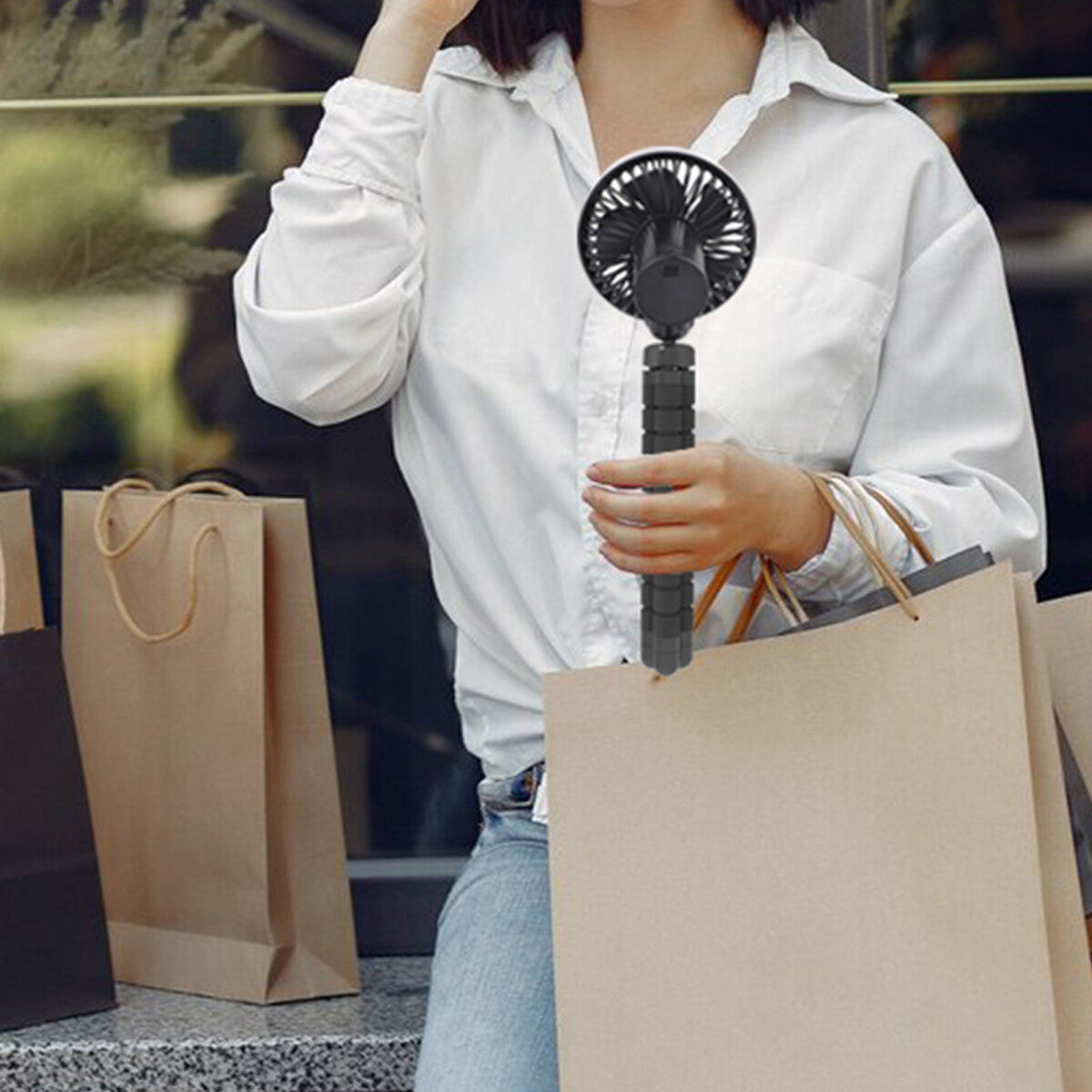 Bladeless Neckband Fan - Portable USB Rechargeable Hanging Cooler for Comfortable Wear in the UK