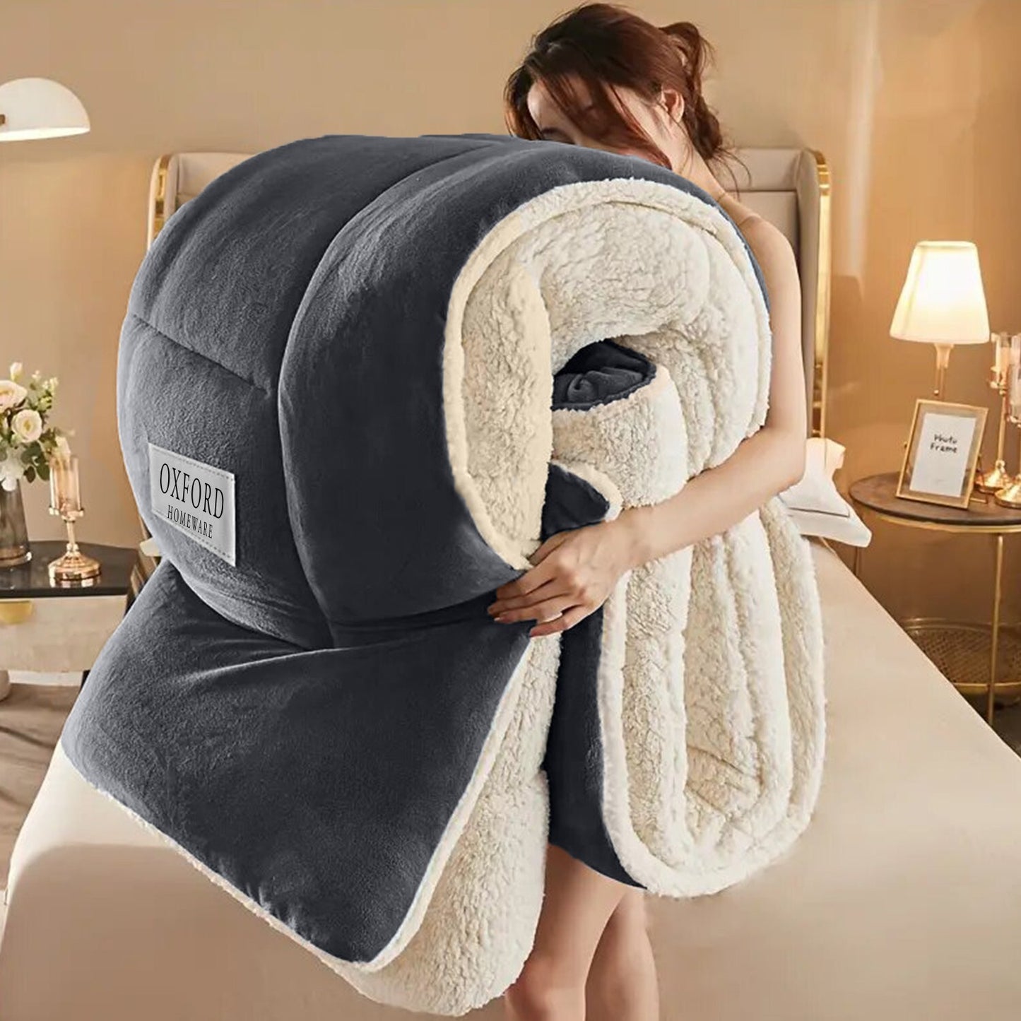 Sherpa Flannel Fleece Blanket Heavy Winter Throw for Bed Sofa Extra Warm Blanket