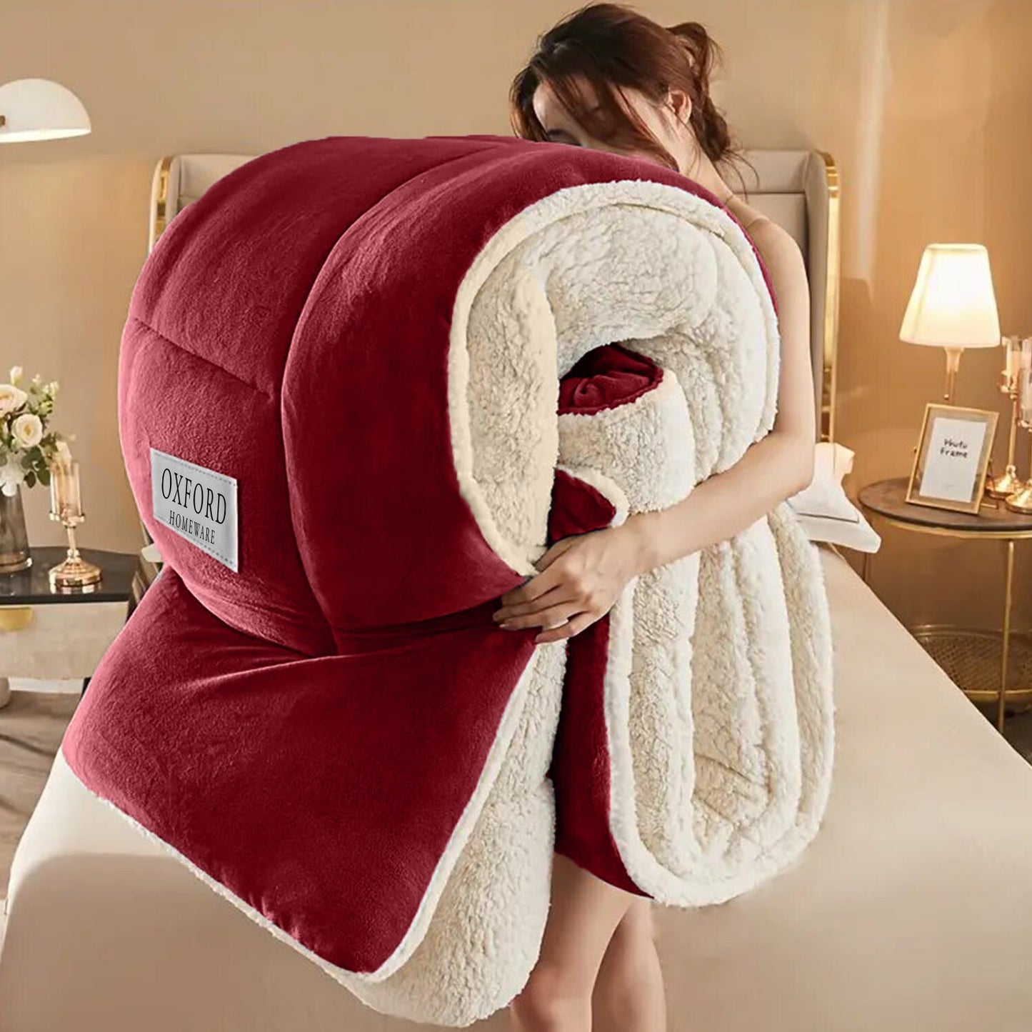 Sherpa Flannel Fleece Blanket Heavy Winter Throw for Bed Sofa Extra Warm Blanket