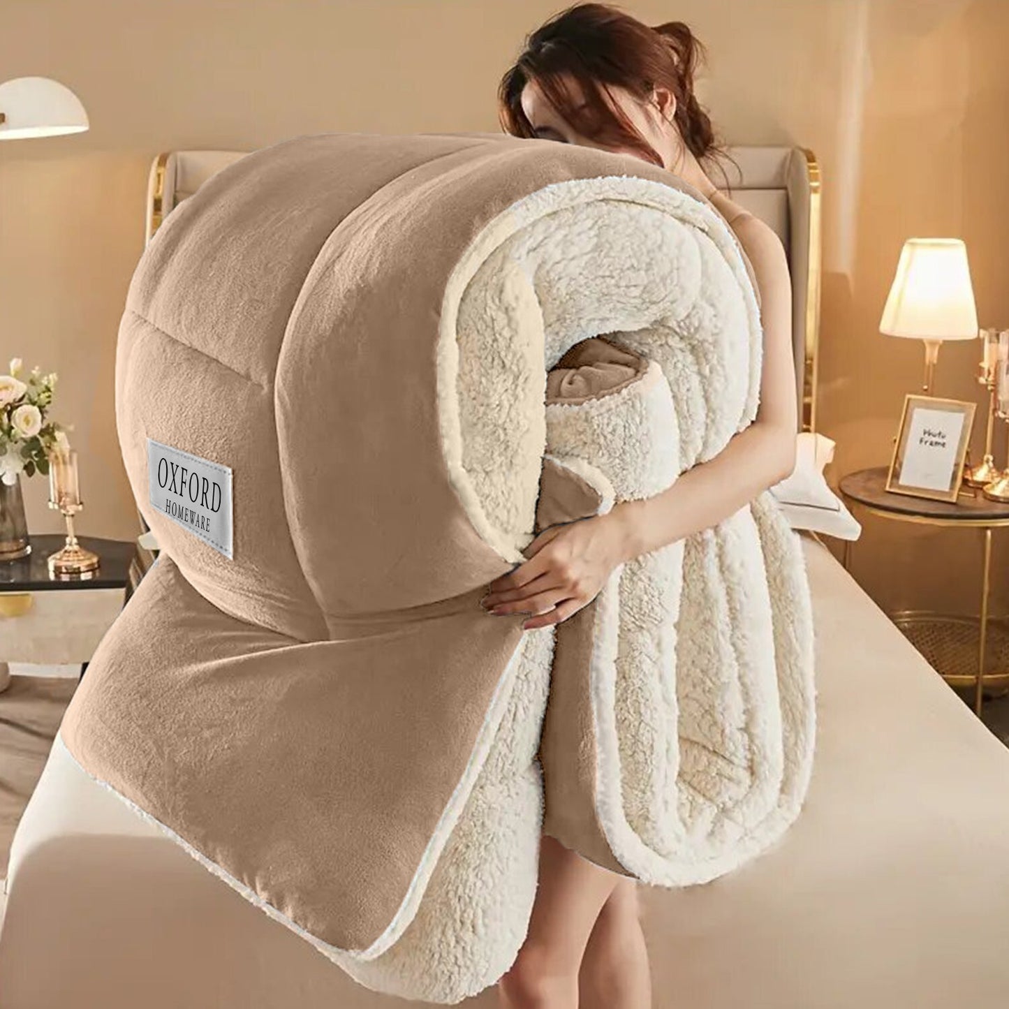 Sherpa Flannel Fleece Blanket Heavy Winter Throw for Bed Sofa Extra Warm Blanket