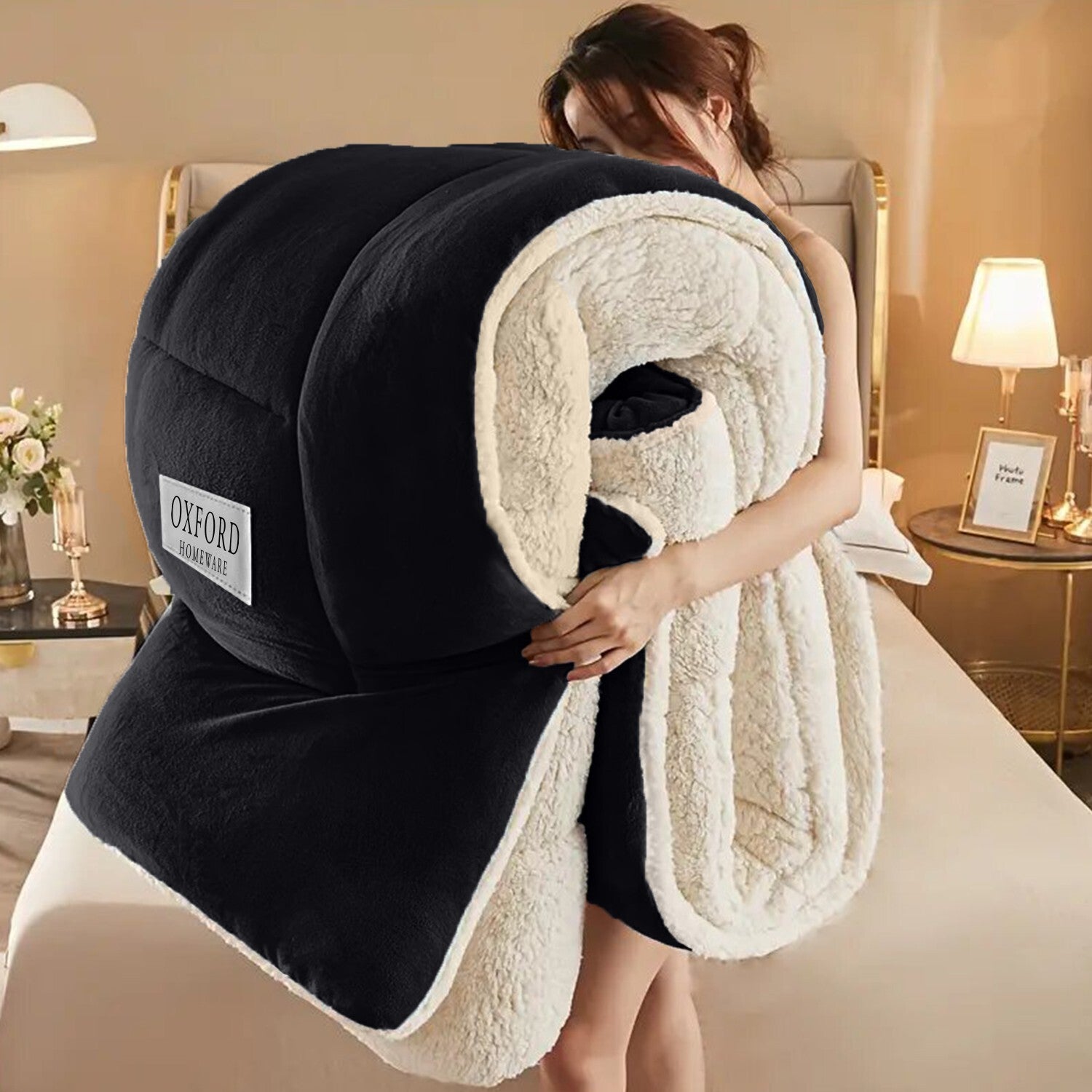 Sherpa Flannel Fleece Blanket Heavy Winter Throw for Bed Sofa Extra Warm Blanket