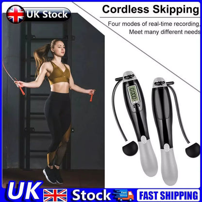 Cordless Skipping Rope Jump Ropes Smart Screen with Weighted for Sports Fiess~