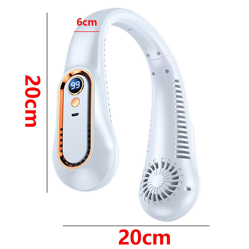 Bladeless Neckband Fan - Portable USB Rechargeable Hanging Cooler for Comfortable Wear in the UK
