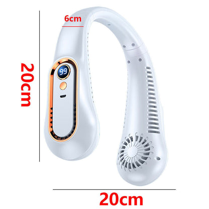 Bladeless Neckband Fan - Portable USB Rechargeable Hanging Cooler for Comfortable Wear in the UK