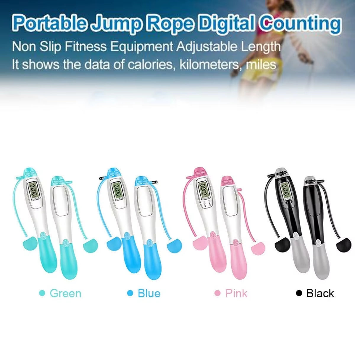 Cordless Skipping Rope Jump Ropes Smart Screen with Weighted for Sports Fiess~