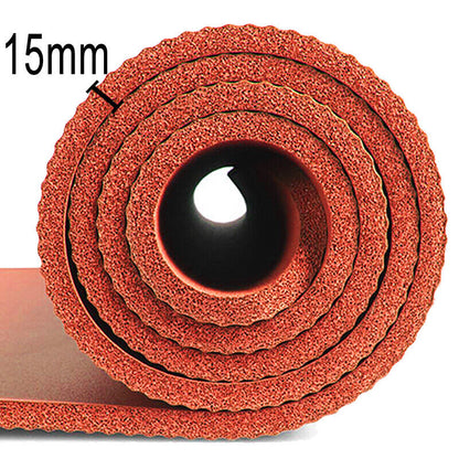 61X 185Cm Yoga Mat 15Mm Thick Gym Exercise Fitness Pilates Workout Mat Non Slip