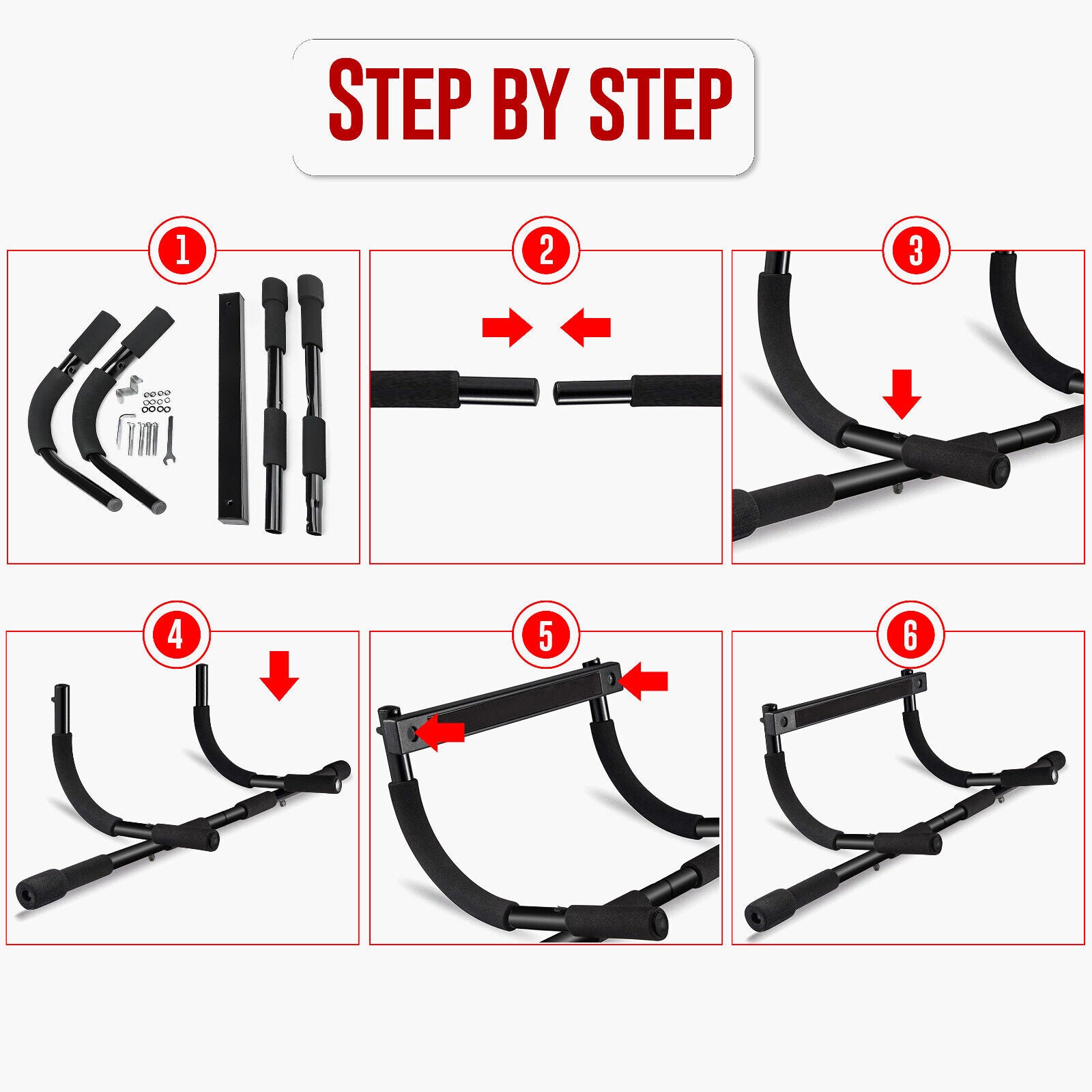Doorway Pull-Up Bar for Home Gym - Chin-Up and Dip Exercise Equipment