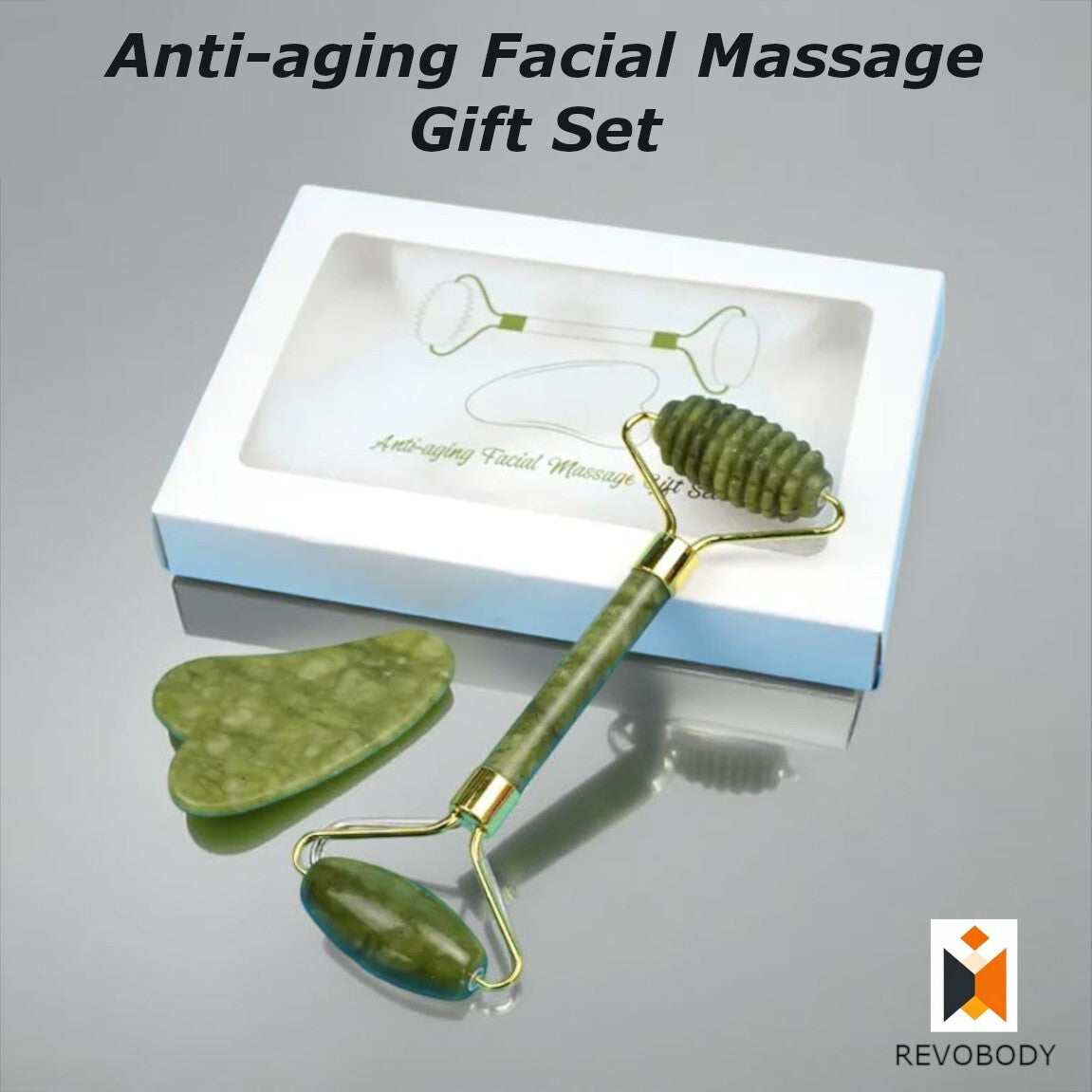 Gua Sha and Face Jade Roller Box Set Facial Beauty Body anti Ageing Tools