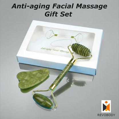 Gua Sha and Face Jade Roller Box Set Facial Beauty Body anti Ageing Tools