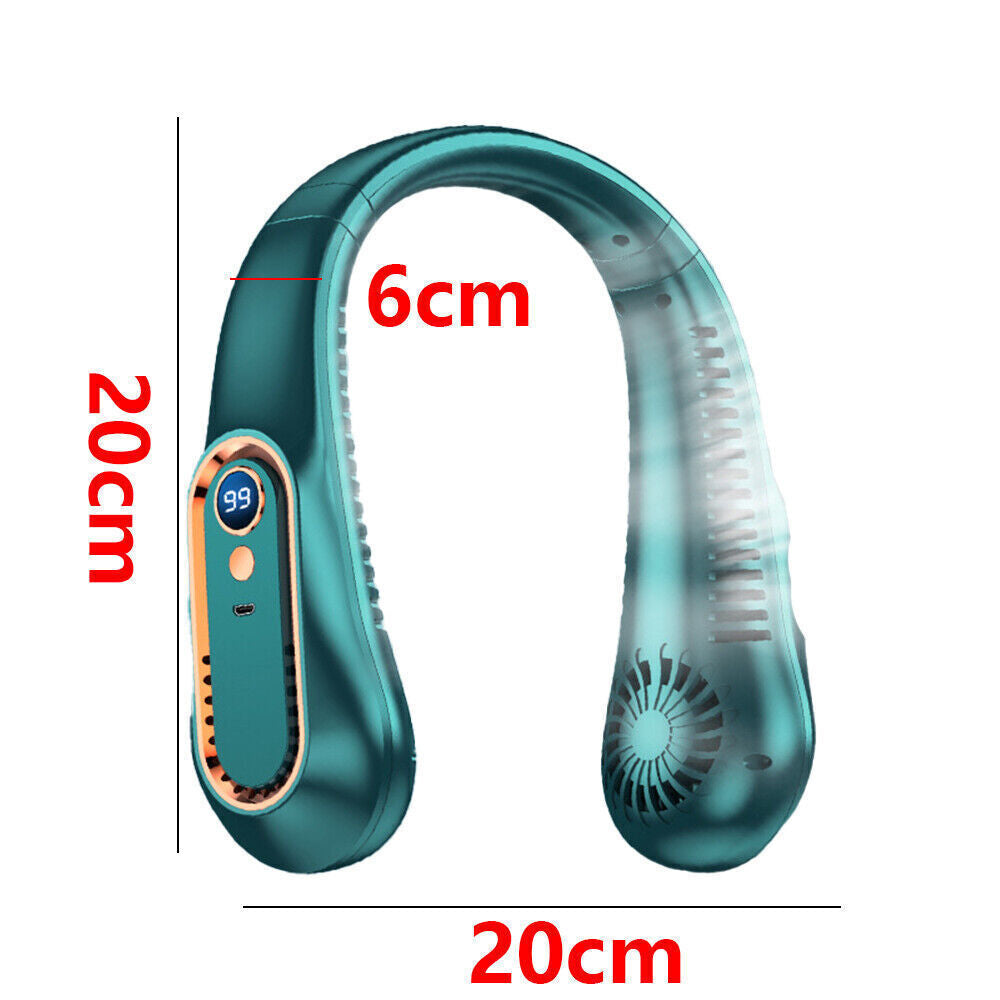 Bladeless Neckband Fan - Portable USB Rechargeable Hanging Cooler for Comfortable Wear in the UK