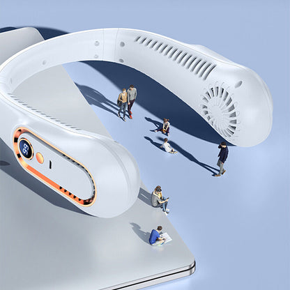 Bladeless Neckband Fan - Portable USB Rechargeable Hanging Cooler for Comfortable Wear in the UK