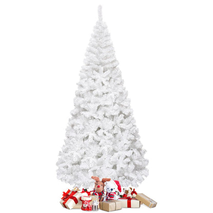 5/6/7/8 Feet White Artificial Christmas Tree with Metal Stand