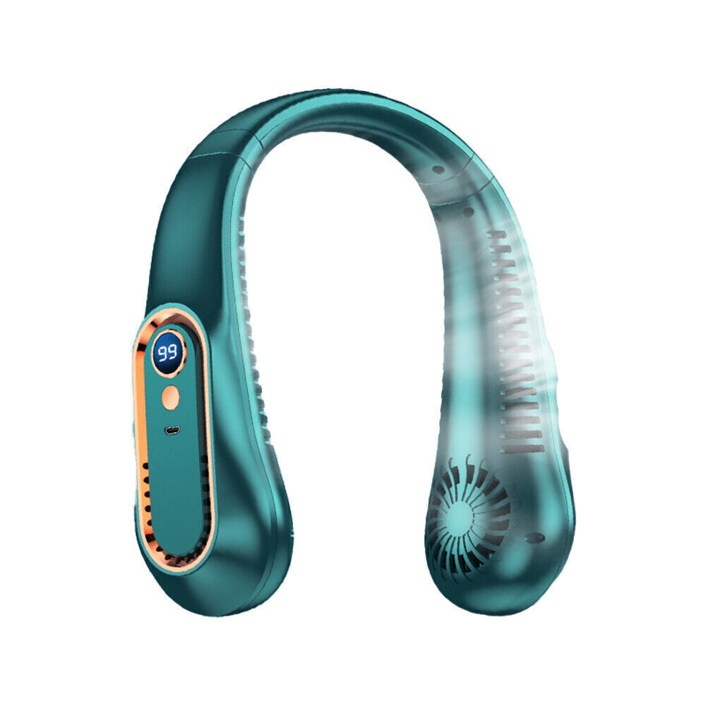 Bladeless Neckband Fan - Portable USB Rechargeable Hanging Cooler for Comfortable Wear in the UK