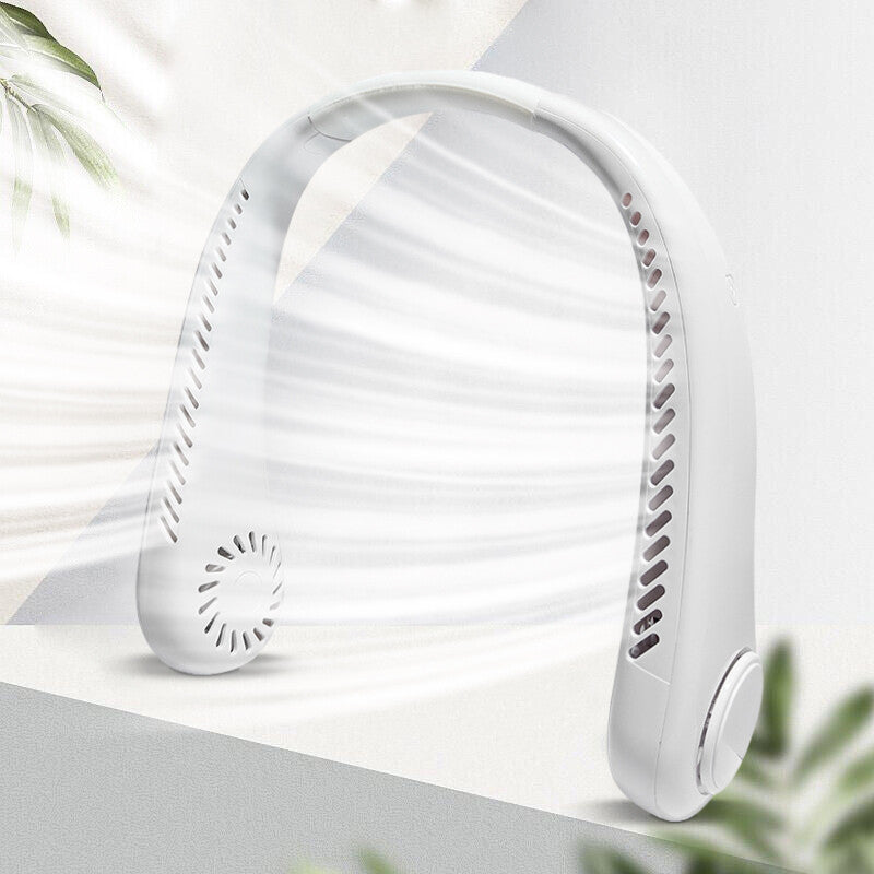 Bladeless Neckband Fan - Portable USB Rechargeable Hanging Cooler for Comfortable Wear in the UK