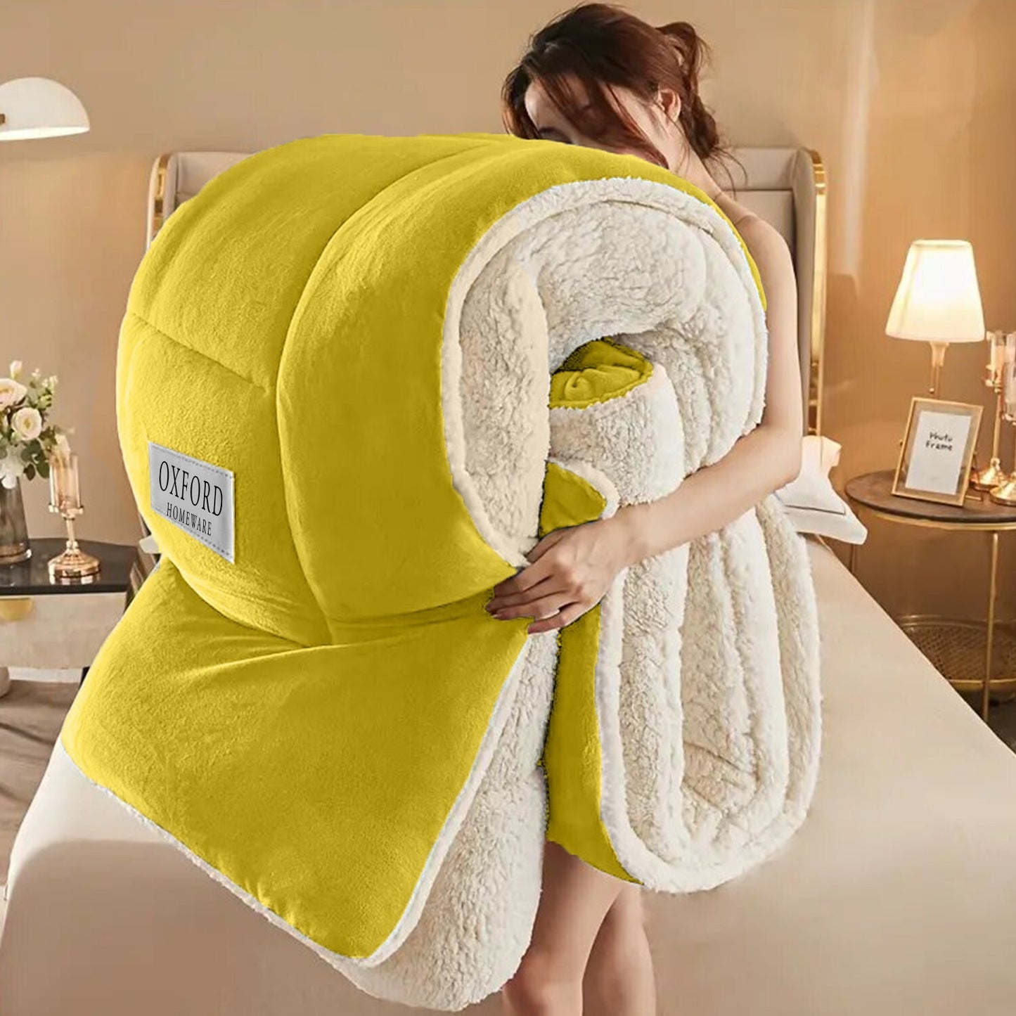 Sherpa Flannel Fleece Blanket Heavy Winter Throw for Bed Sofa Extra Warm Blanket
