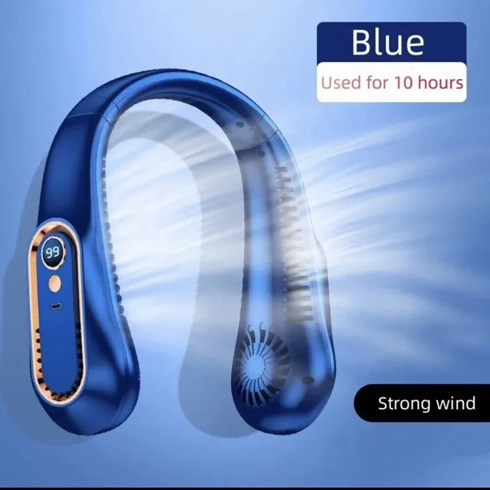 Bladeless Neckband Fan - Portable USB Rechargeable Hanging Cooler for Comfortable Wear in the UK