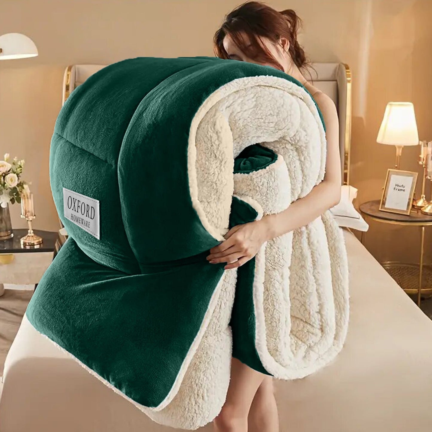 Sherpa Flannel Fleece Blanket Heavy Winter Throw for Bed Sofa Extra Warm Blanket