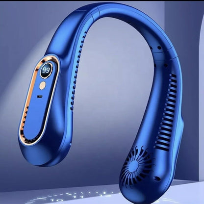 Bladeless Neckband Fan - Portable USB Rechargeable Hanging Cooler for Comfortable Wear in the UK