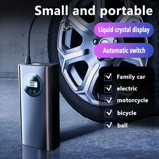 Cordless Digital Car Tire Inflator - USB Rechargeable 12V Air Compressor Pump